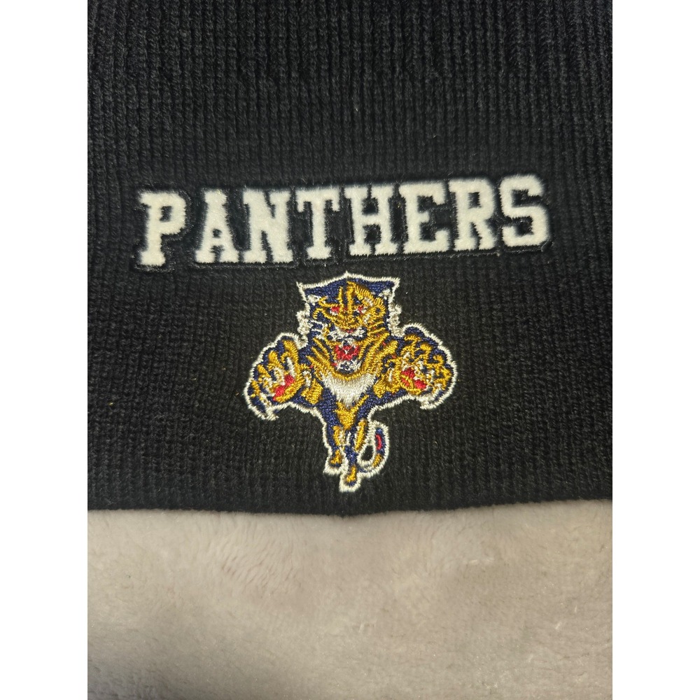 Florida Panthers Vintage Beanie Hat Black Embroidered Knit Cap OSFM NWT - Picture 2 of 4
